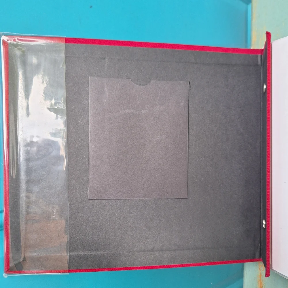 Linen Scrapbook Square Pages Slip in Sleeves Red Cover Diy Craft Scrap Book 8x8
